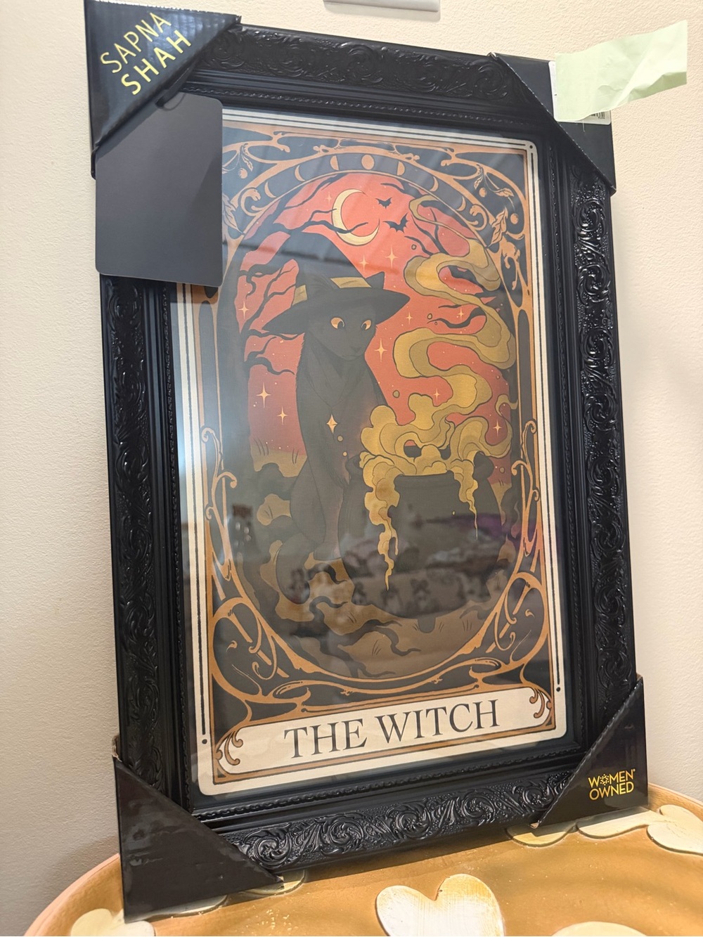 Sapna Shah Tarot Card The Witch Black Cat Wall Hanging Picture